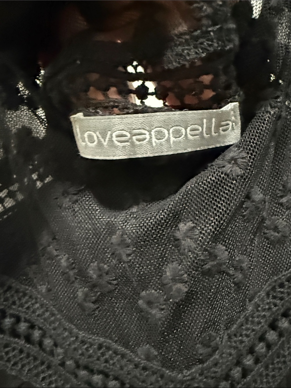 Loveappella Black Lace Yoke Camisole - Picture 2 of 4